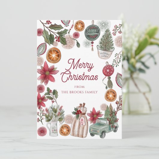 居心地の良い素朴クリスマス シーズンカード (スタンド正面)