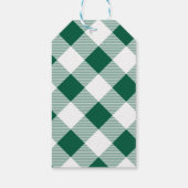 居心地の良い緑と白のバッファロープレイドクリスマス ギフトタグ (裏面)