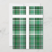 居心地の良い緑と白の格子模様のフランネル家族の写真 シーズンカード (裏面)