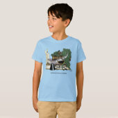 居心地の良い緑の幻想的な眠れるドラゴンの本好き Tシャツ (正面フル)