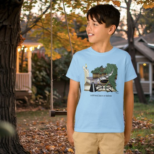 居心地の良い緑の幻想的な眠れるドラゴンの本好き Tシャツ