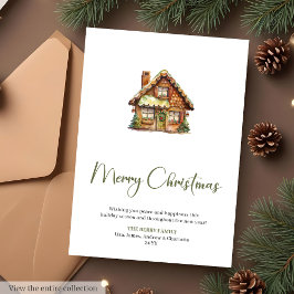 居心地の良い編集可能なスクリプトフォントのクリスマスグリーティングカード シーズンカード