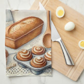 居心地の良い自家製ベーキングシーンとエプロン キッチンタオル (四つ折り)