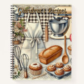 居心地の良い自家製ベーキングシーンとエプロン ノートブック (正面)