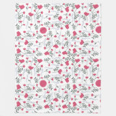 居心地の良い自然インスパイアピお洒落ンクフローラ フリースブランケット (正面)