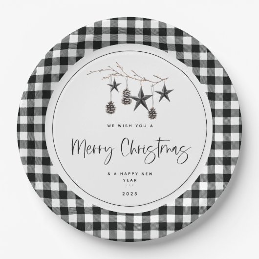 居心地の良い自然クリスマスパーティー ペーパープレート (正面)