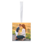 居心地の良い自然クリスマスフォト キューブオーナメント (右)