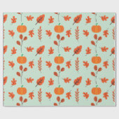 居心地の良い葉とカボチャのシームレス包装紙 ラッピングペーパー (フラット)