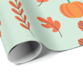 居心地の良い葉とカボチャのシームレス包装紙 ラッピングペーパー (ロールコーナー)