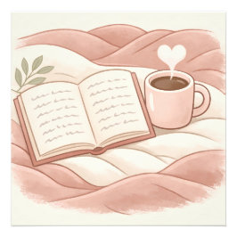 居心地の良い読書のひととき - コーヒーと本の愛好家デザイン フォトプリント