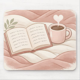 居心地の良い読書のひととき - コーヒーと本の愛好家デザイン マウスパッド