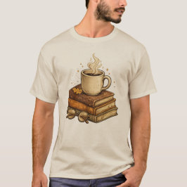 居心地の良い読書の雰囲気 本とコーヒー愛好家Tシャツ Tシャツ