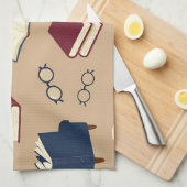居心地の良い読書コーナーの本のパターン キッチンタオル (四つ折り)