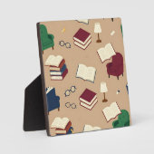居心地の良い読書コーナーの本のパターン フォトプラーク (正面)