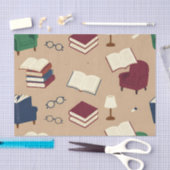 居心地の良い読書コーナーの本のパターン 薄葉紙 (クラフト)