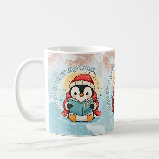 居心地の良い読書 ペンギン 冬 コーヒー ティーマグ コーヒーマグカップ (左)