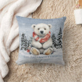 居心地の良い赤いスカーフポーラベアクリスマス クッション (ブランケット)