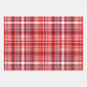 居心地の良い赤、青、黒の格子模様 ラッピングペーパーシート (正面2)