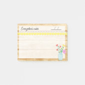 居心地の良い農家、ランプと花4" x 3" ポストイット (正面)