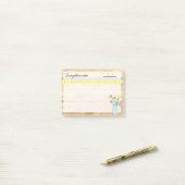 居心地の良い農家、ランプと花4" x 3" ポストイット (デスク上)