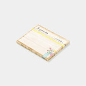 居心地の良い農家、ランプと花4" x 3" ポストイット (アングル)