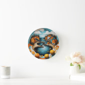 居心地の良い運河 ラウンド壁時計 (ホーム)