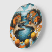 居心地の良い運河 ラージ壁時計 (傾斜)