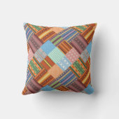 居心地の良い部族のパッチワークのパターン クッション (裏面)