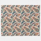 居心地の良い部族の民族毛布の幾何学的ボホパターン フリースブランケット (正面(横))