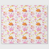 居心地の良い銀河系 – コスモス、月、星とハート ラッピングペーパー (フラット)