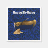 「居心地の良い隠れ家：靴箱の中のジンジャー猫」 スタンダードカクテルナプキン (正面)