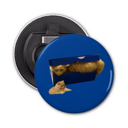 「居心地の良い隠れ家：靴箱の中のジンジャー猫」 栓抜き (正面)