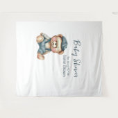 居心地の良い魅力的ベビーシャワー背景 タペストリー (正面(横))