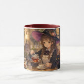 居心地の良い魔女のお茶の時間 猫 アクセントマグ マグカップ (中央)