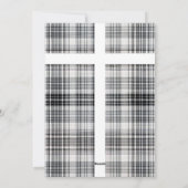 居心地の良い黒と白の格子模様のフランネル家族の写真 シーズンカード (裏面)