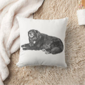 居心地の良い黒犬の秋用枕 クッション (ブランケット)