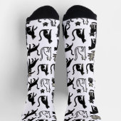 居心地の良い黒猫パターン靴下 ソックス (上部)