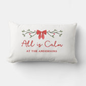 居心地の良い「すべて落ち着いた」クリスマスパーソナライズされた・ホリデー ランバークッション (正面)