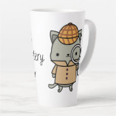 居心地の誇りを持った良いミステリーリーダー カフェラテマグ (右アングル)