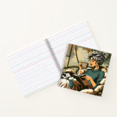 居心地の読良い女性とコーヒーと猫 ノートブック (内部)