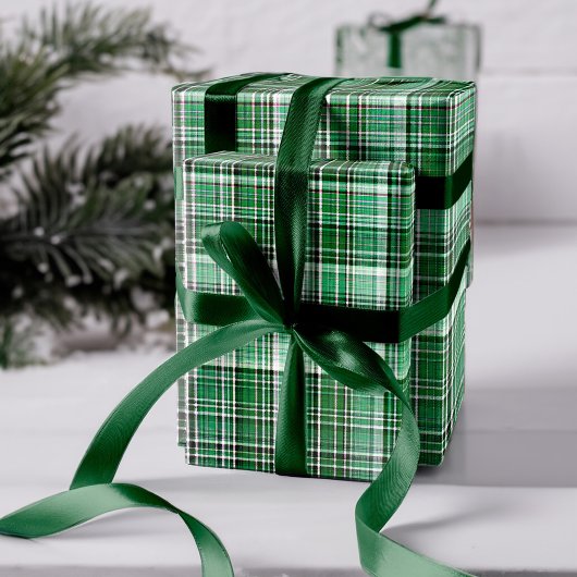 居心地の赤と白良い格子模様 ラッピングペーパー