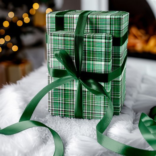 居心地の赤と白良い格子模様 ラッピングペーパー