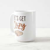 「居心地よくなろう」毛布 コーヒーマグカップ (正面左)