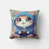 居心地よくはしゃぐの良い環境でゲーマー猫 クッション (正面)