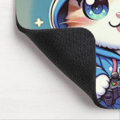 居心地よくはしゃぐの良い環境でゲーマー猫 マウスパッド (コーナー)