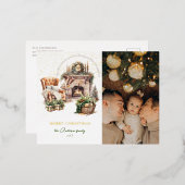 居心地エレガントの良い写真金ゴールド 箔シーズンポストカード (正面/裏面)