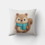 居心地感じの良いマフラーを身に着けたかわいいリス クッション (裏面)