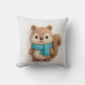 居心地感じの良いマフラーを身に着けたかわいいリス クッション (正面)