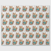 居心地感じの良いマフラーを身に着けたかわいいリス ラッピングペーパー (フラット)