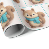 居心地感じの良いマフラーを身に着けたかわいいリス ラッピングペーパー (ロールコーナー)